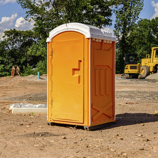 how often are the portable restrooms cleaned and serviced during a rental period in Hocking Ohio